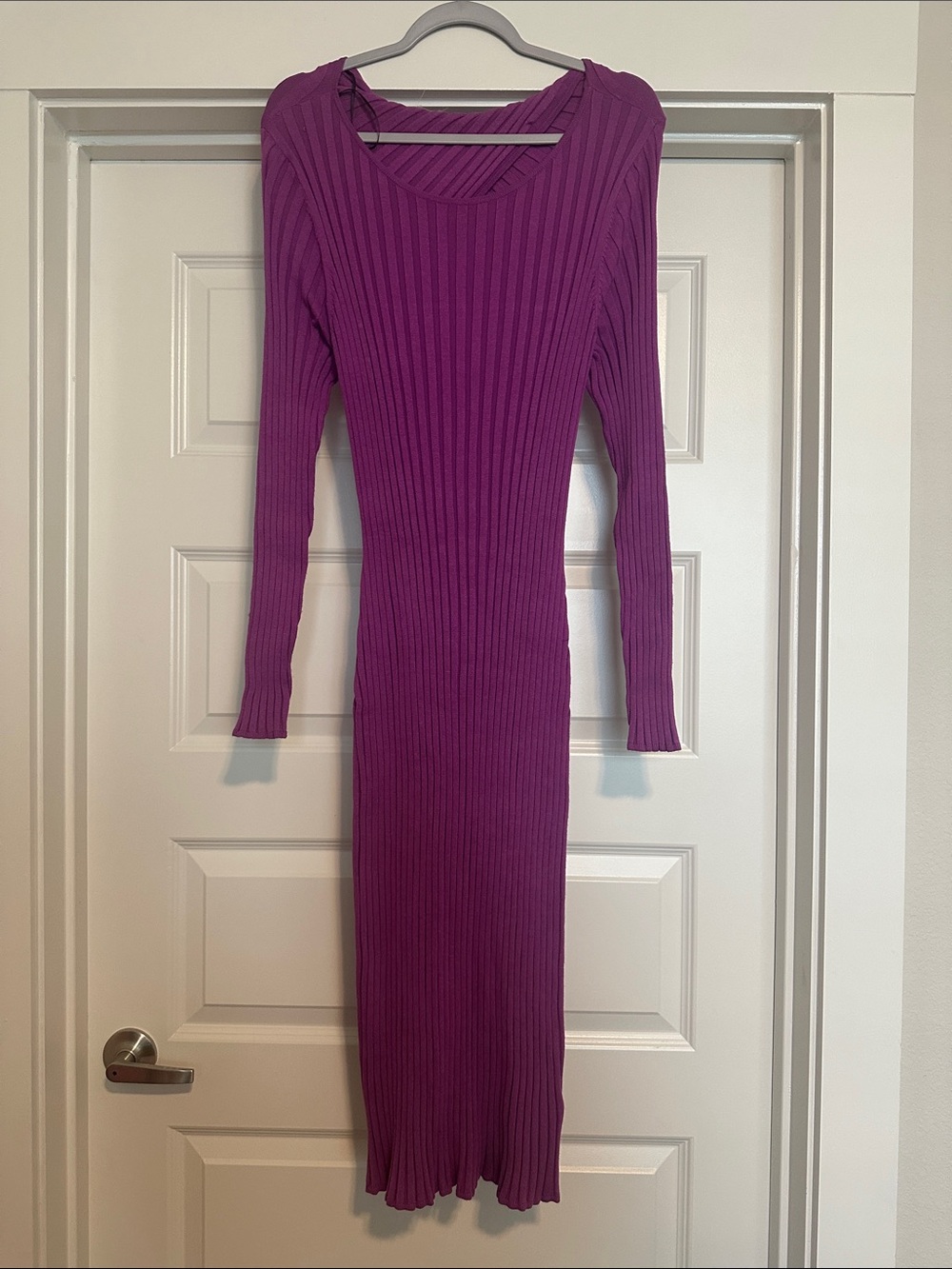 H&M Ribbed Long Sleeve Midi Dress
